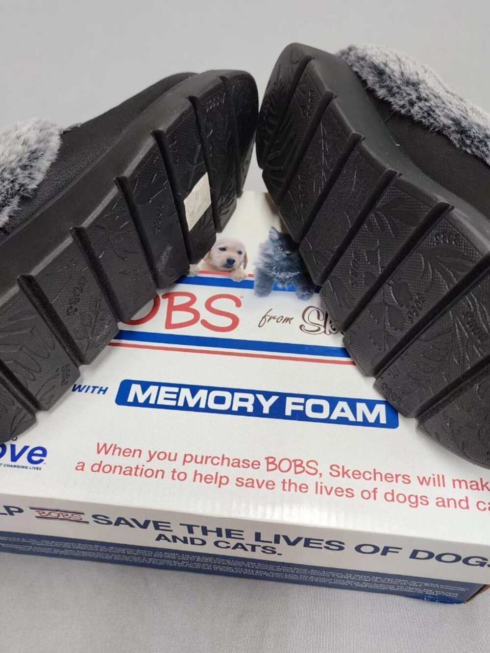 BOBS from Skechers Keepsakes Lite Cozy Blend Slippers Womens 7.5 Black Faux Fur - Picture 12 of 12